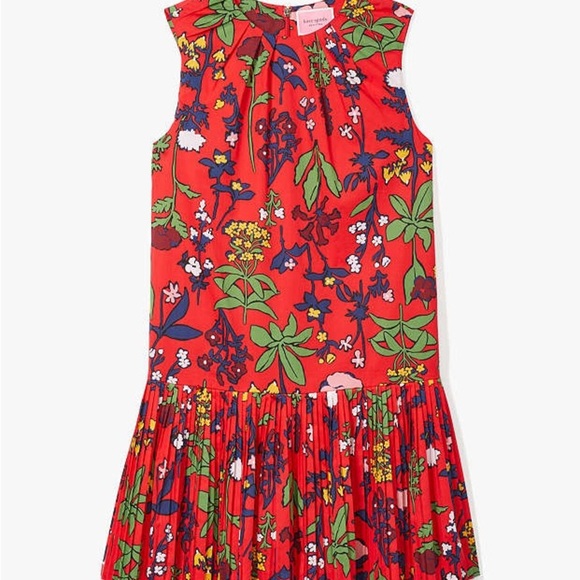 Kate Spade Red Botanical Garden Pleated Shift Dress XL NWT - Picture 6 of 7